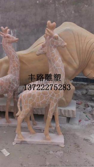 石雕长颈鹿价格|石雕长颈鹿厂家 动物石雕小鹿