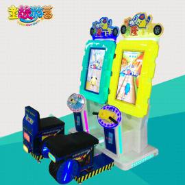 布隆飞车投币游戏机 新款儿童乐园双人赛车机 互动竞技电玩设备
