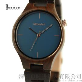 最新iwooden品牌时尚全木手表简洁木制石英表厂这现货批发